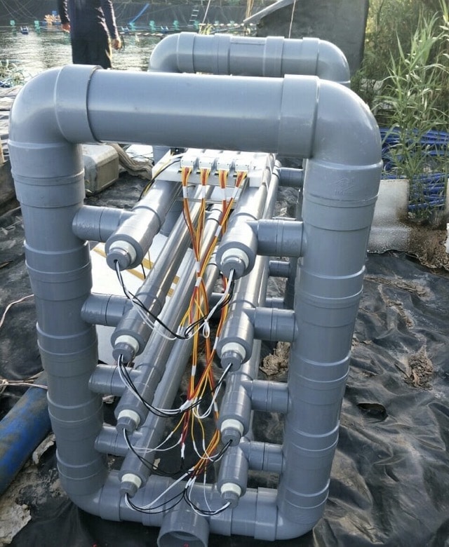 Hình ảnh Chế đường ống xử lý nước đầu vào cho đầm nuôi tôm