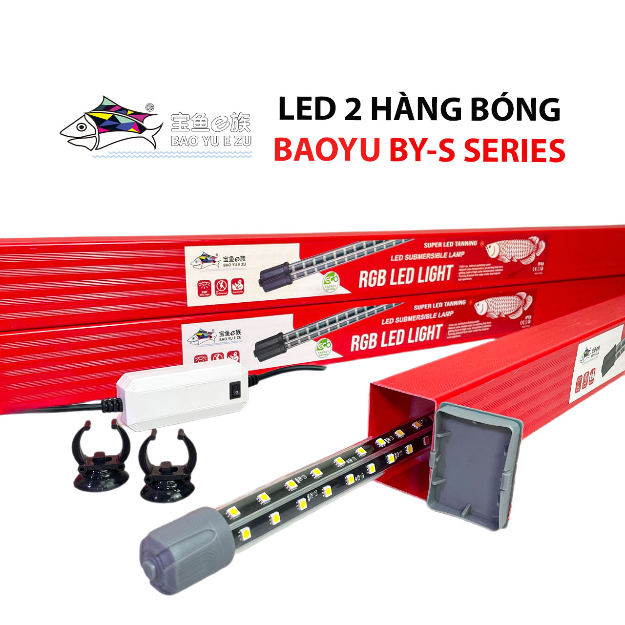 3 Đèn Led Bể Cá Cảnh Baoyu BY-60S-80S-100S-120S-140S-170S